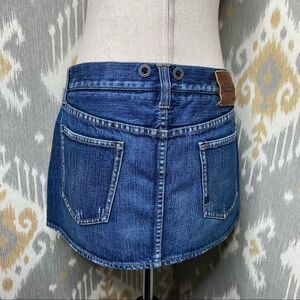 Ralph Lauren Distressed Indigo Denim Mini Skirt
